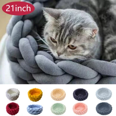 宠物猫狗床蓬松软猫狗床圆形棉花糖甜甜圈猫床睡觉 — 第 1/4 张图片