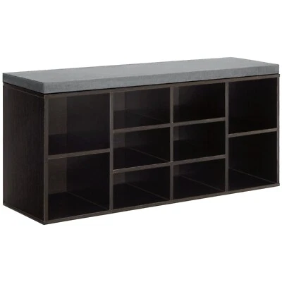 Shoe Bench Storage Bench 10 Compartments Shoe Organizer with 3-Tier Shoe Rack - Image 1 of 4
