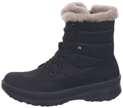Jomos Damen Echtleder Stiefel schwarz
