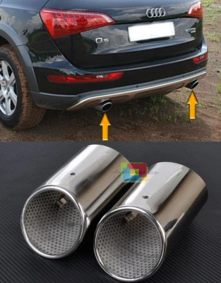 AUDI Q5 8R 2008-2016 COPPIA TERMINALI DI SCARICO CROMATI ACCIAIO INOX SLINE - Imagen 1 de 4