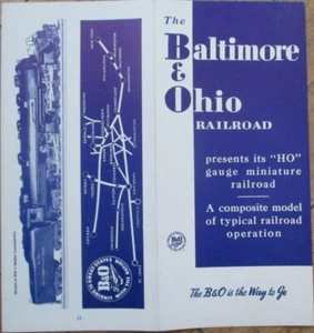 Folleto modelo tren calibre HO B O Baltimore and Ohio Railroad años 60 - Imagen 1 de 3