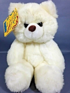 PRESTIGE Teddy Bear Big Foot Plush White Stuffed Animal Lovey Baby Toy 8" TAG - Picture 1 of 7