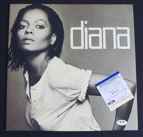*PSA/DNA Cert* DIANA ROSS SIGNED Vinyl Album Complete "Diana" (Supremes Motown)! Cover