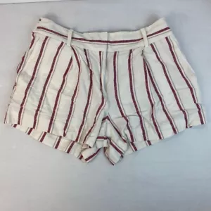 Ann Taylor Factory Striped Shorts, Linen Shorts, Size 6 - Picture 1 of 7