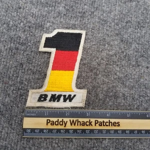 Parche vintage BMW número uno coche moto carreras años 70 80 AA8b - Imagen 1 de 2