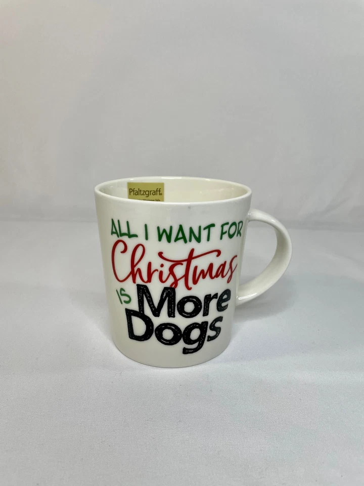 TAZA DE TÉ DE CAFÉ PFALTZGRAFF DE CERÁMICA "TODO LO QUE QUIERO PARA NAVIDAD SON MÁS PERROS" Foto 1 de 1