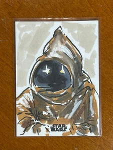 2025 Topps Chrome Star Wars Jawa Sketch by Basak Kahraman 1/1 - Picture 1 of 2