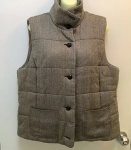 Womens Chaps Vest Black White Herringbone Insulated Size XL - Picture 1 of 7
