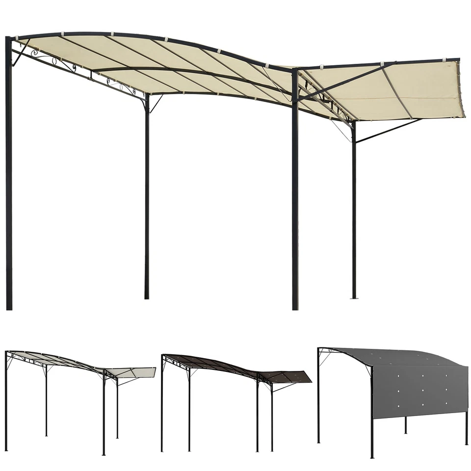 Outsunny 10' x 8' Patio Awning & Gazebo, Extendable Steel Sun Shade