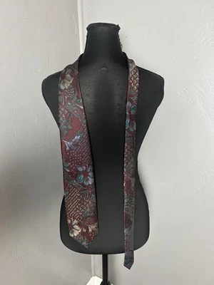 Christian Dior Men's Tie Burgundy Green Purple And Gold - Image 1 of 4