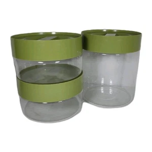 Vintage See N Store Pyrex Canisters Avacado Green Lid Storage 1970's - Picture 1 of 8