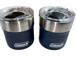 2 Coleman Sundowner 13 oz. Vidrio aislante de rocas de acero inoxidable con tapa deslizante azul - Imagen 1 de 6