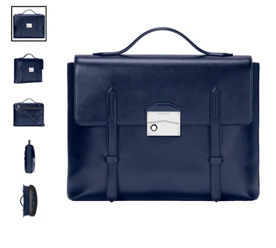 $2010 MSRP - Meisterstück 'NEO'  Ink Blue Montblanc Leather bag 131687 - Image 1 of 4
