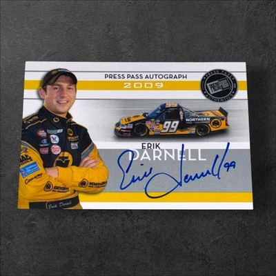 Erik Darnell PACK PULLED NASCAR signed card 2009 PRESS PASS AUTOGRAPHS #99 TRUCK - Image 1 of 2