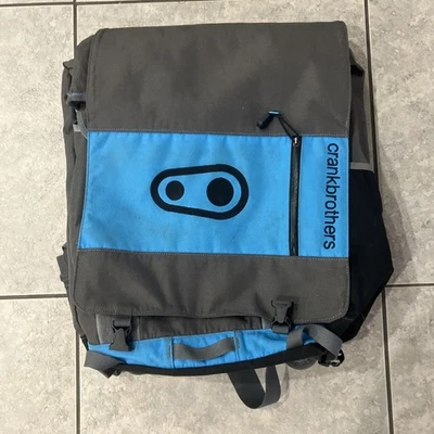 Bolsa traseira Crankbrothers equipamento de ciclismo armazenamento laptop azul cinza mensageiro - Imagem 1 de 4