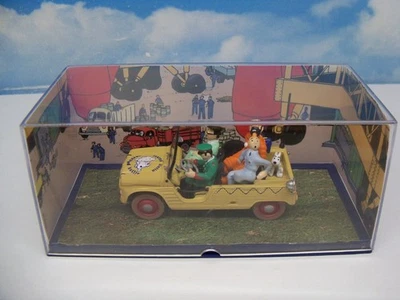 DIORAMA STYLE ROUTE BLEUE LA CITROËN 2CV MEHARI  " tintin  " boite vitrine 1/43 - Immagine 1 di 4