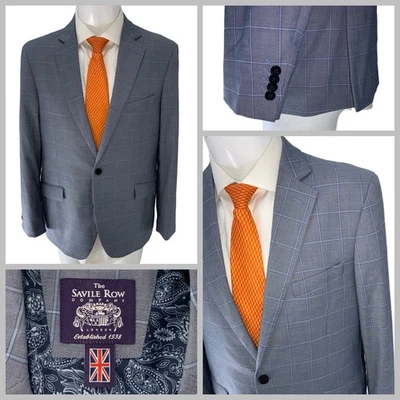Blazer The Savile Row Company Hoxton 42R azul ventana 2B 2V YGI W5-12 Foto 1 de 4
