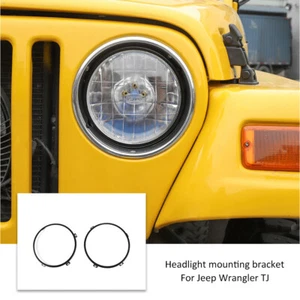 2x Front Headlight Mounting Bracket Bracket Trim Ring For Jeep Wrangler TJ 97-06 - Picture 1 of 8