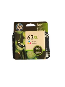 HP Tri Color Cyan Magenta Yellow Ink Cartridge Genuine OEM # 63 63XL Exp 12/21 - Picture 1 of 2