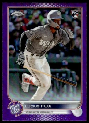 2022 Topps Chrome Update PURPLE REFRACTOR Lucius Fox Rookie Washington Nationals - Image 1 of 2
