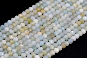 3 mm Natürliche Mehrfarbige Amazonit Perlen Klasse A Facettiert Rund Lose Perlen 16 Zoll - Bild 1 von 3