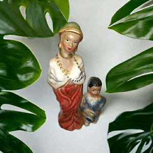 Rare Glazed Ceramic Lady and Boy with Top Hat Figurine, Vintage Figurine (NI1) - Picture 1 of 10