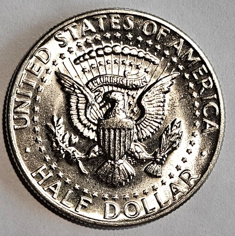 U.S.A. 1972-D Kennedy UNCIRCULATED 1/2 Dollar, Km202b, FAST SHIP Cover