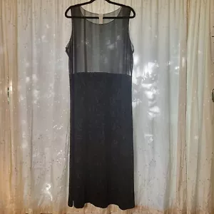 Abito midi vintage J Jill maglia trasparente e velluto taglia XL stravagante Halloween - Foto 1 di 8