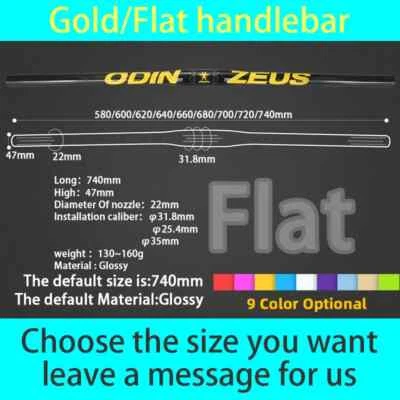 Manillar de bicicleta de carretera y MTB de fibra de carbono de 580-740 mm plano y elevado 31,8 mm Foto 1 de 4