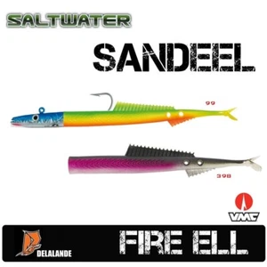 2 piezas Sandalia DELALANDE / Fire Eel 18 cm FC: 99/398 UV + Darting Jig Head 75 g - Imagen 1 de 3