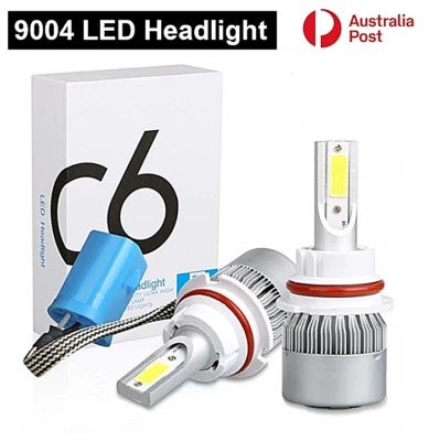 X2 HB1 9004 C6 LED Headlight High Low Beam Globe Bulbs COB 6000K 72W 12V 7200LM - Image 1 of 4