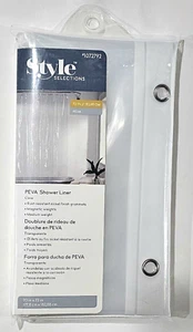 Style Selections 70x72in PEVA Shower Liner Clear Rust Resistant Grommets - Picture 1 of 1