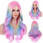 Rainbow Long Wave Synthetic Wig Heat Resistant Synthetic Hair Wigs Cosplay Party