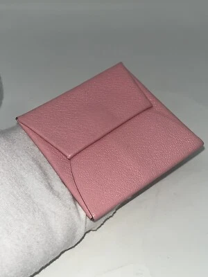 Hermes Bastia Monedero Cambio Monedero Bolsa Rosa Cuero Epsom Usado en Excelente Condición Auténtico Foto 1 de 4