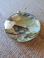 2009 Roman Inc Large Bird Ornament 5 inch diameter, Red-Headed Wood Pecker type