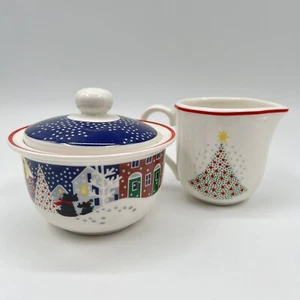 Twas the Night Before Christmas Sugar Creamer Set Noritake Scottie Dogs As Is - Picture 1 of 6