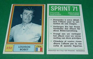 N°232 LOUISON BOBET FRANCE PANINI SPRINT 71 CYCLISME 1971 WIELRIJDER CICLISMO - Imagen 1 de 1