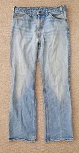 Vintage Rare Levi's 549 USA Leather Tab Light Blue Denim Jeans Men's 34x29 - Picture 1 of 12