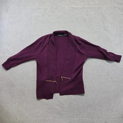 Cárdigan abierto púrpura Ivanka Trump para mujer talla mediana elástico manga larga Foto 1 de 4