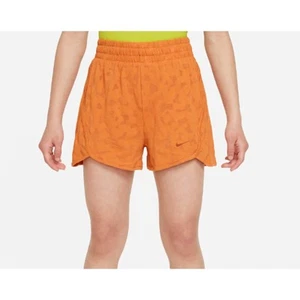 Nike Dri-FIT Breezy Big Kids' Girls High-Waisted Orange Training Shorts - XL - Picture 1 of 7