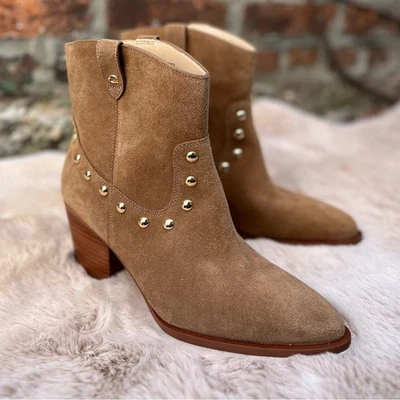 NUEVO Botines occidentales Coach para mujer talla 8,5 Paline marrón camel gamuza tachonados Foto 1 de 4