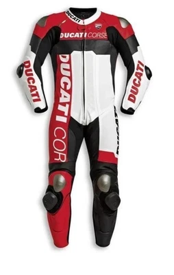 New Ducati Corse C5 Motorbike Racing Cowhide Motorcycle Biker 1 Pcs Leather Suit - Image 1 of 4