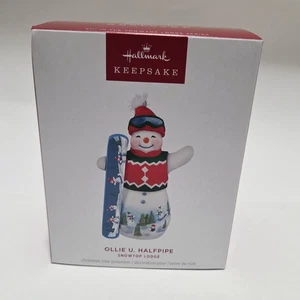 Hallmark Keepsake Ornament 2025 Snowtop Lodge Ollie U. Halfpipe porcelana - Imagen 1 de 5