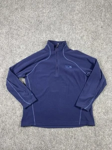 Mountain Hardwear Jacket Mens XL Blue Fleece Quarter Zip Logo Outdoors Hiking - Picture 1 of 8