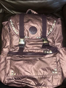 KIPLING RUCKSACK METALLIC PLUM USED ONCE EXCELLENT CONDITION - Picture 1 of 3