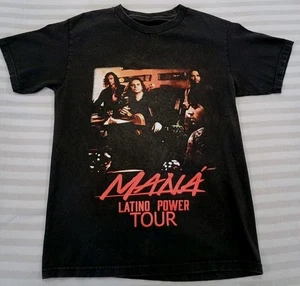CAMISETA DE LA GIRA DE CONCIERTOS MANÁ LATINO POWER 2016 DOBLE CARA GILDAN talla S negra ¡bonita! - Imagen 1 de 5