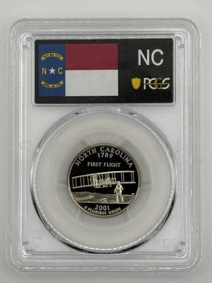 2001 S 25C Clad North Carolina Quarter PCGS PR70DCAM - Image 1 of 2