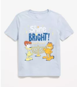 New Garfield Odie Hanukkah Menorah Kids Size Large Funny Cartoon Lasagna Tee - Picture 1 of 3