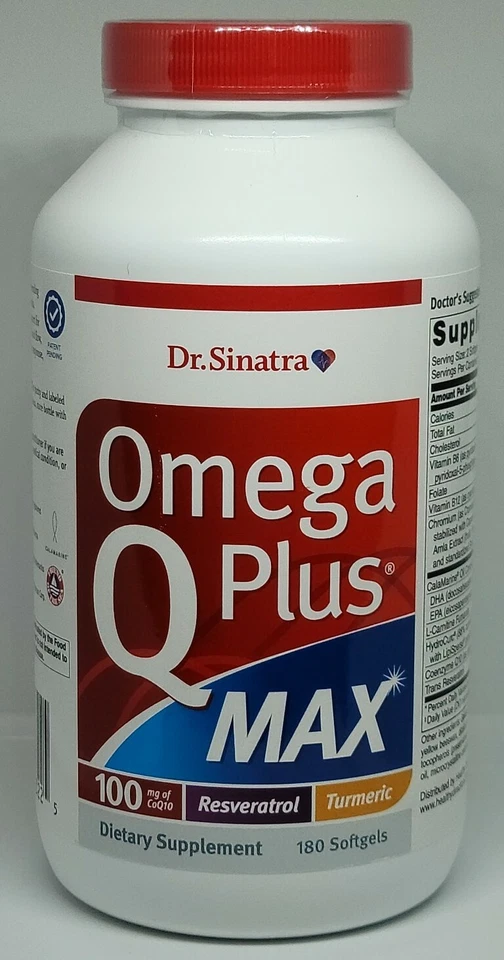 Dr. Sinatra Omega Q Plus Max Resveratrol With 100mg of Coq10 - 180 Softgels