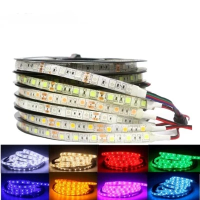 SMD 5050 RGB white Waterproof 300 LED Flexible Tape Strip Light DC12V 0.5m 5m - Image 1 of 4